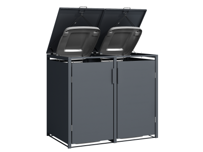 Anthracite Solid Panel Double Wheelie Bin Cover