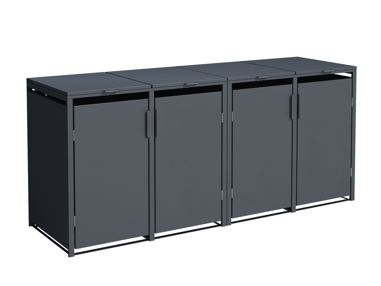 Anthracite Quad Solid Panel Wheelie Bin Cover