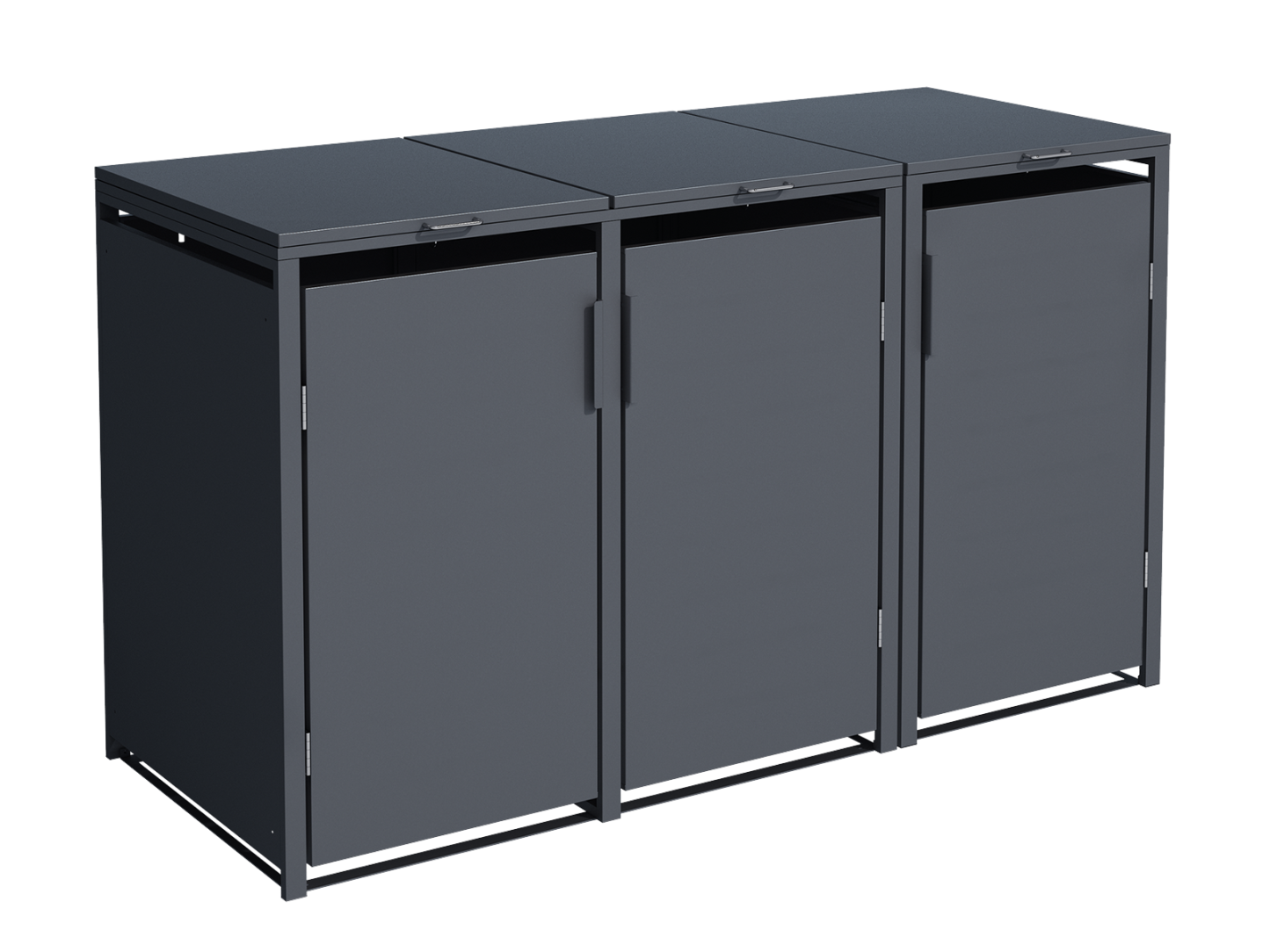 Anthracite Triple Solid Panel Wheelie Bin Cover