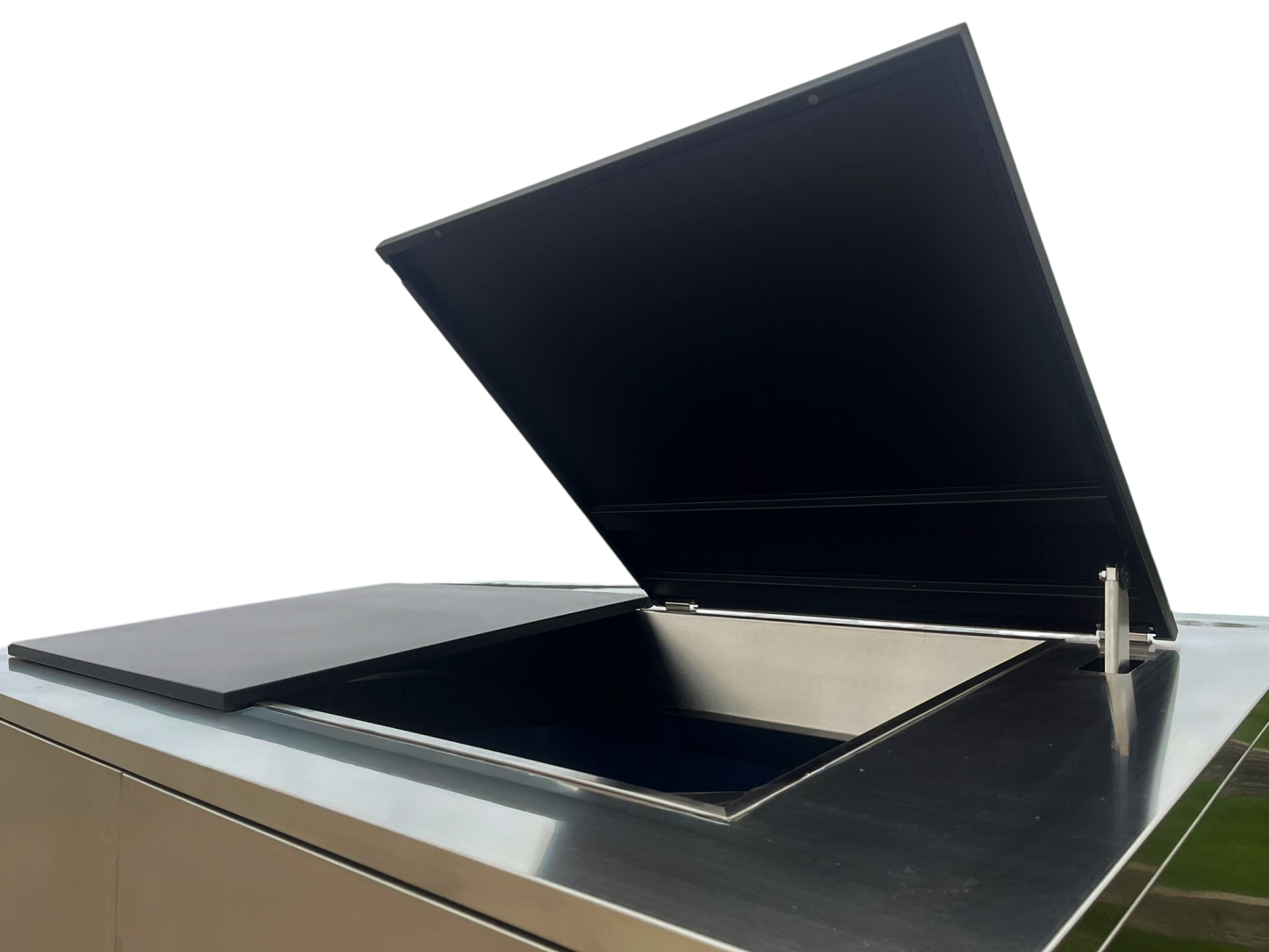 Stainless Steel Outdoor Wheelie Bin Storage Unit with Pedal Lid | 1100L