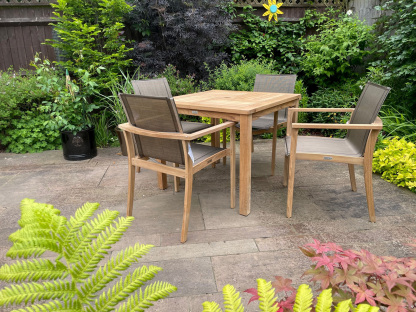 Windsor 90cm Table & 4 TNT Deluxe Stacking Chairs | FSC® Certified