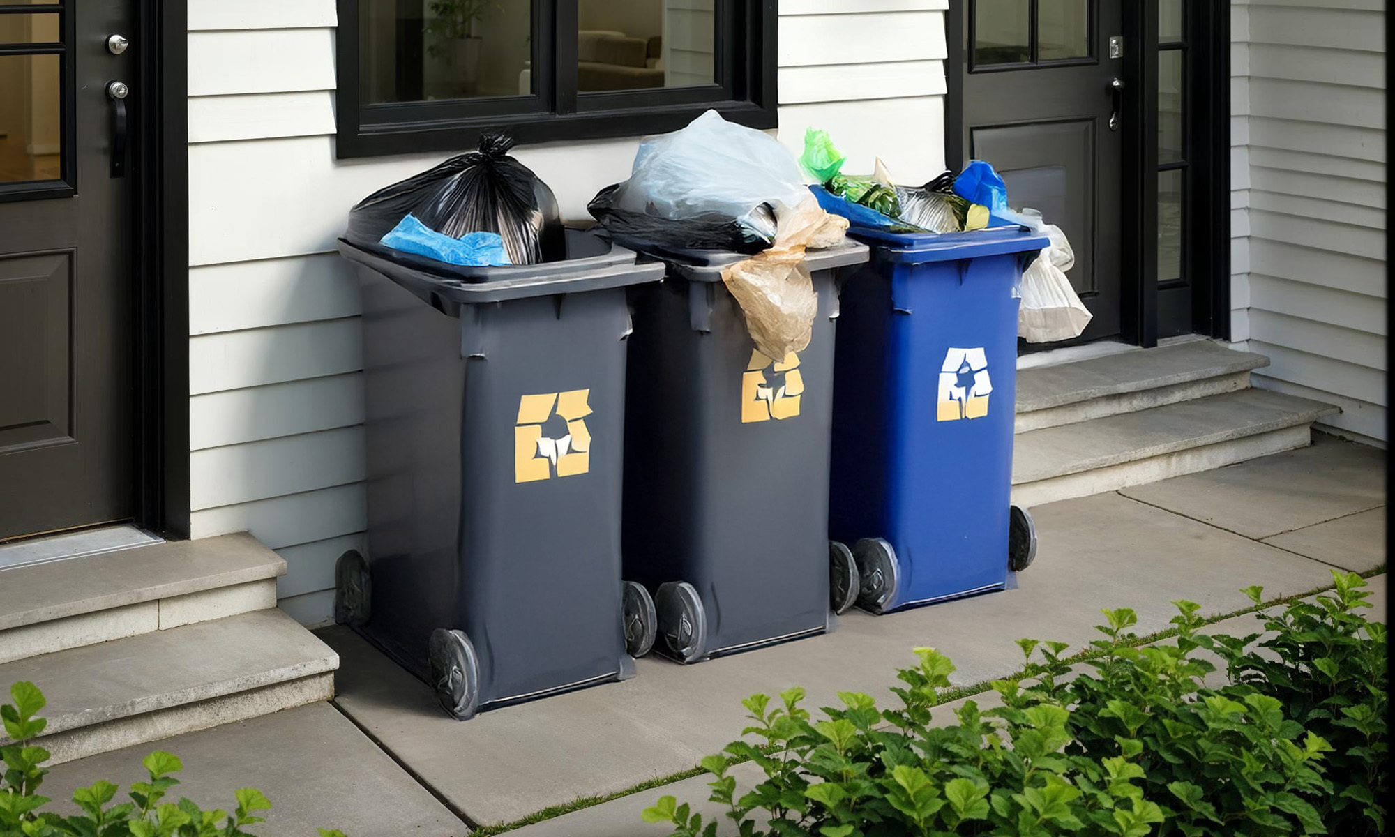 Anthracite Galvanized Steel Wheelie Bin Cover with Planter | Quad Set – Garden Furniture Centre