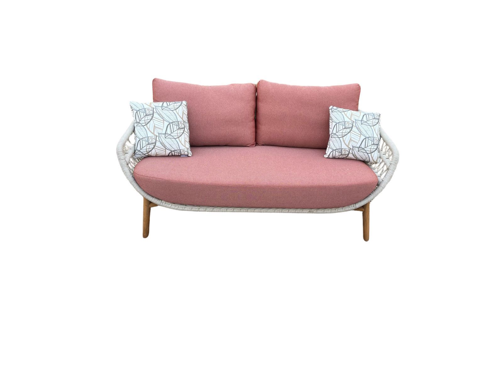 Vasca Rope 2 Seater Sofa Set | Beige Frame-Garden Furniture Centre-HighRange,lounge suite,Outdoor Furniture,Lounge Suites & Sets,HIGOLD Range,Teak,Teak Sets-{collection_title}