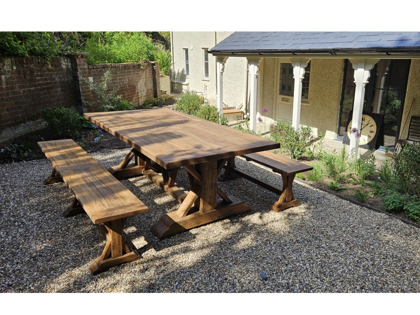 Valencia Reclaimed Teak Dining Bench Set