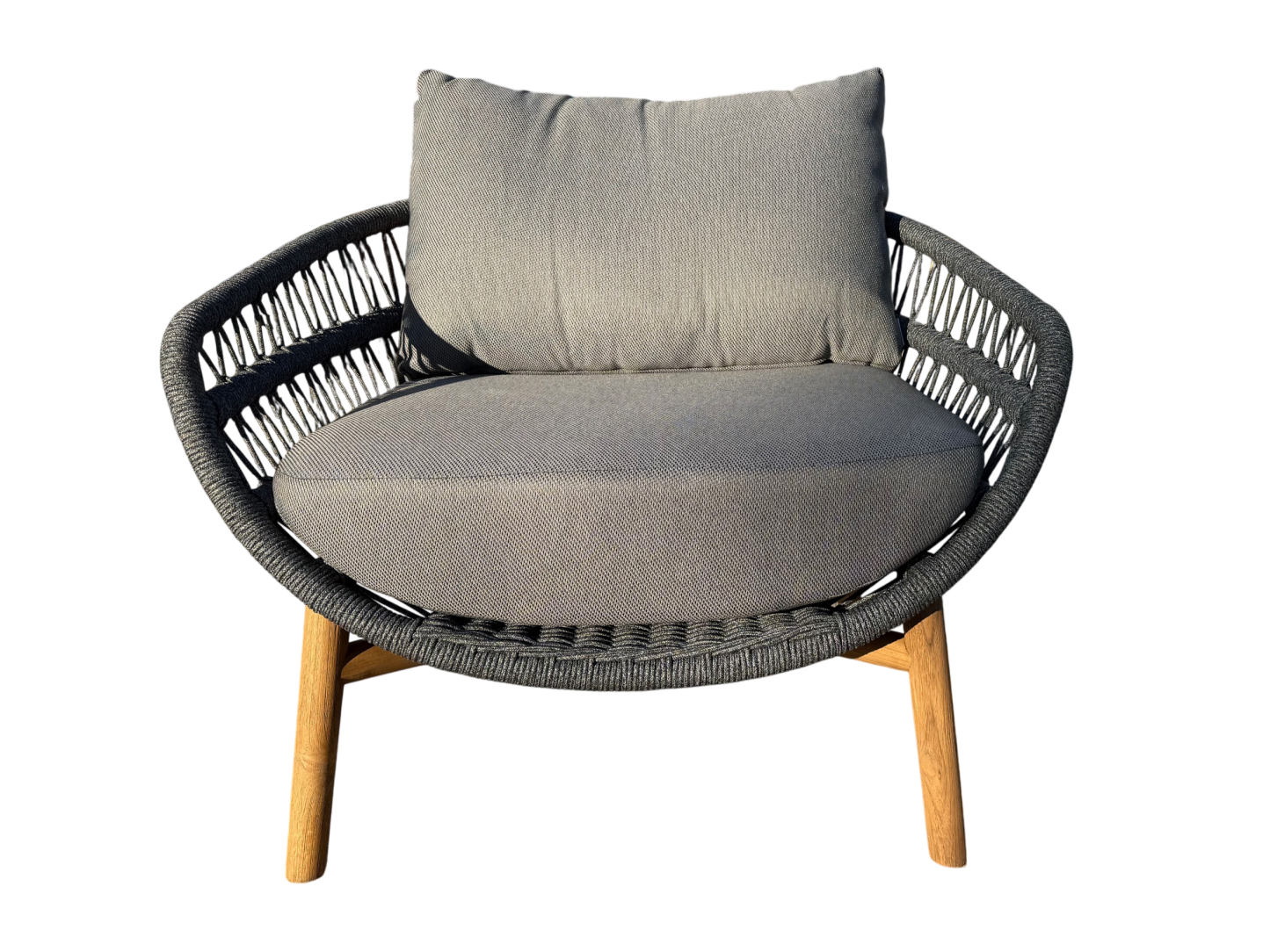 Vasca Rope 2 Chair Lounge Set with Tuscany Faux Marble Side Table