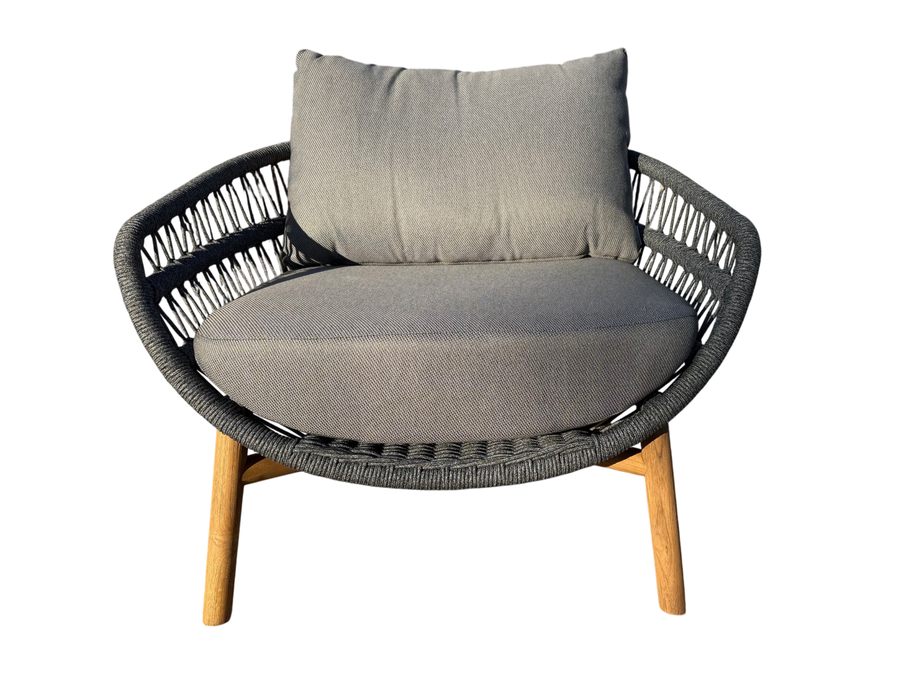 Vasca Rope 2 Chair Lounge Set with Tuscany Faux Marble Side Table