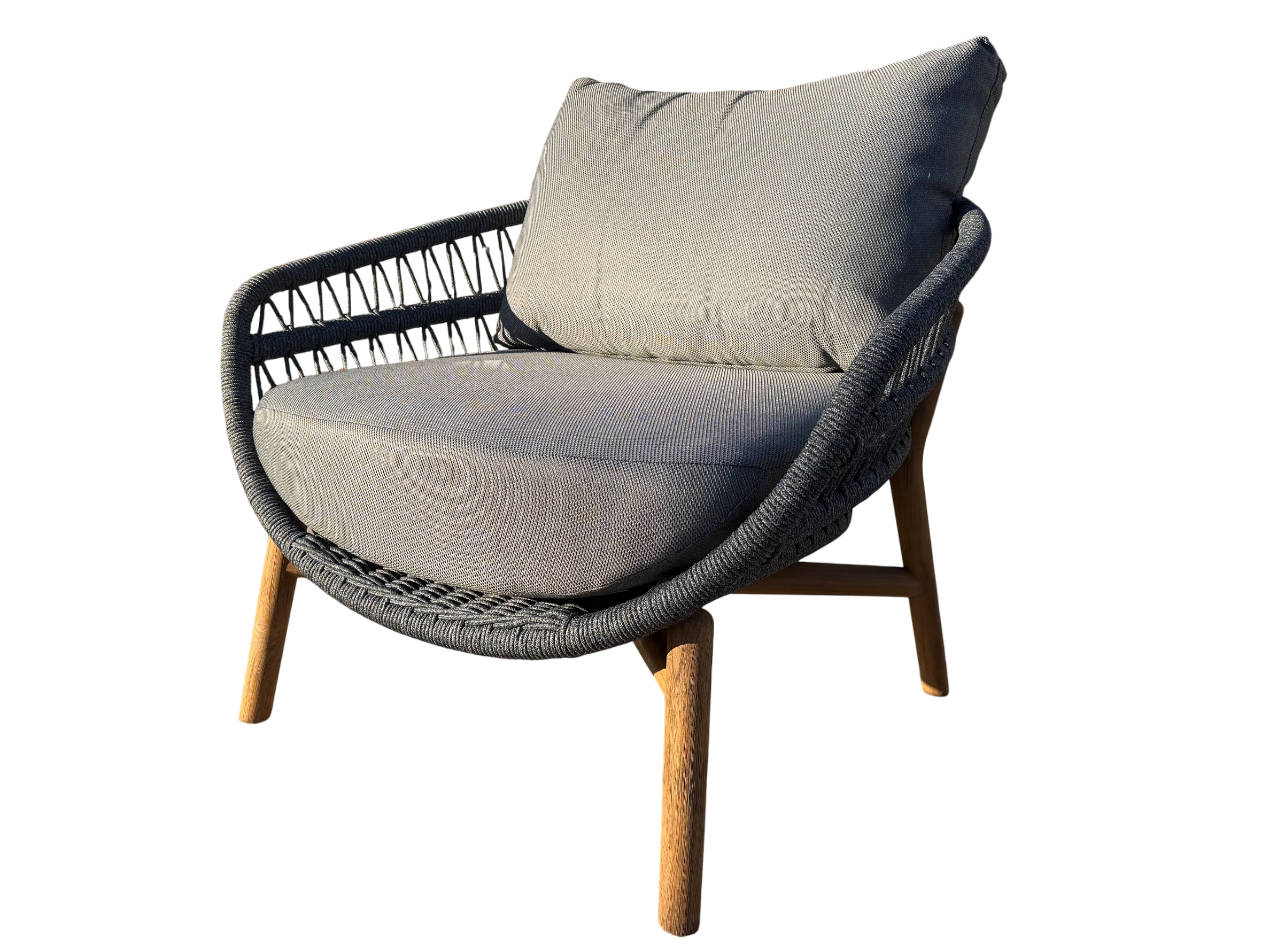 Vasca Rope 2 Chair Lounge Set with Tuscany Faux Marble Side Table