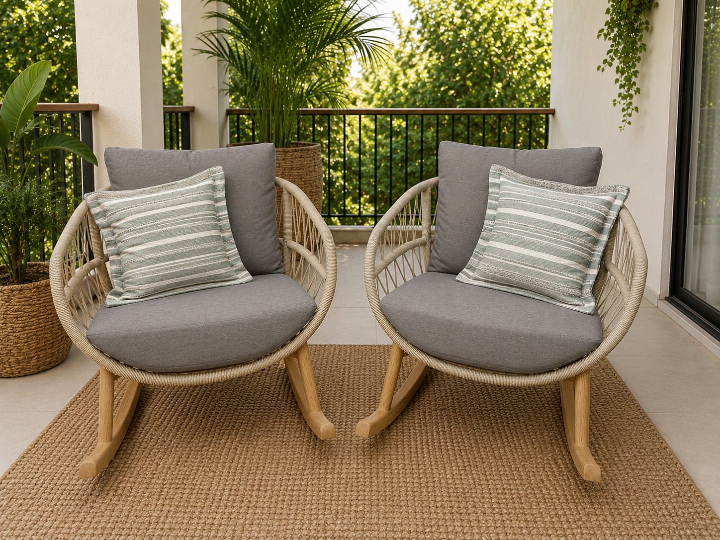 Vienna Rope Rocker Chair | Set of 2