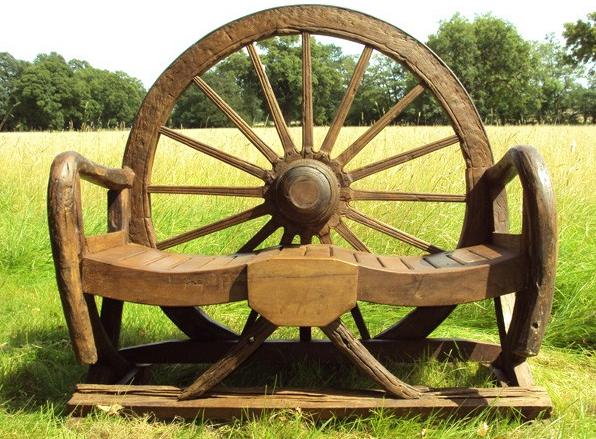 Wagon Wheel Bench