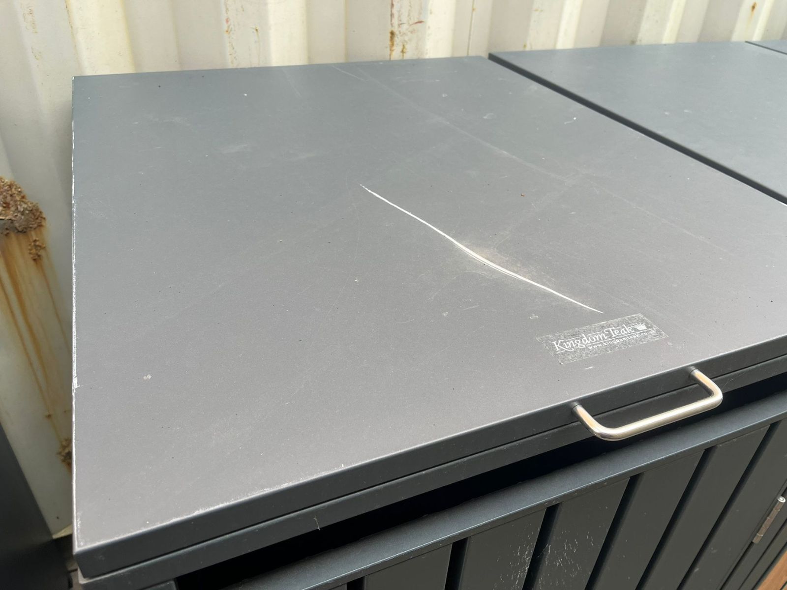 Anthracite Galvanized Steel Wheelie Bin Cover | Single | Ex-Display-Garden Furniture Centre-MidInstock,instock,MidRange,Top Opening,Anthracite,Accessories,Wheelie Bin Covers,Storage Accessories,Wheelie Bin Storage,Ex-Display,Showroom exdis,Sale-{collection_title}