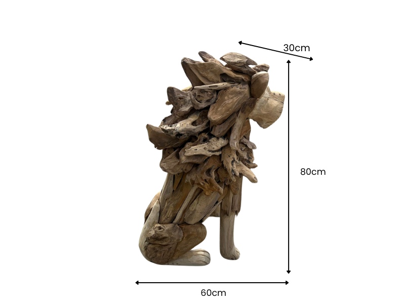 Leo The Teak Lion-Garden Furniture Centre-Ornaments Accessories,Accessories,Teak Accessories,Teak-{collection_title}