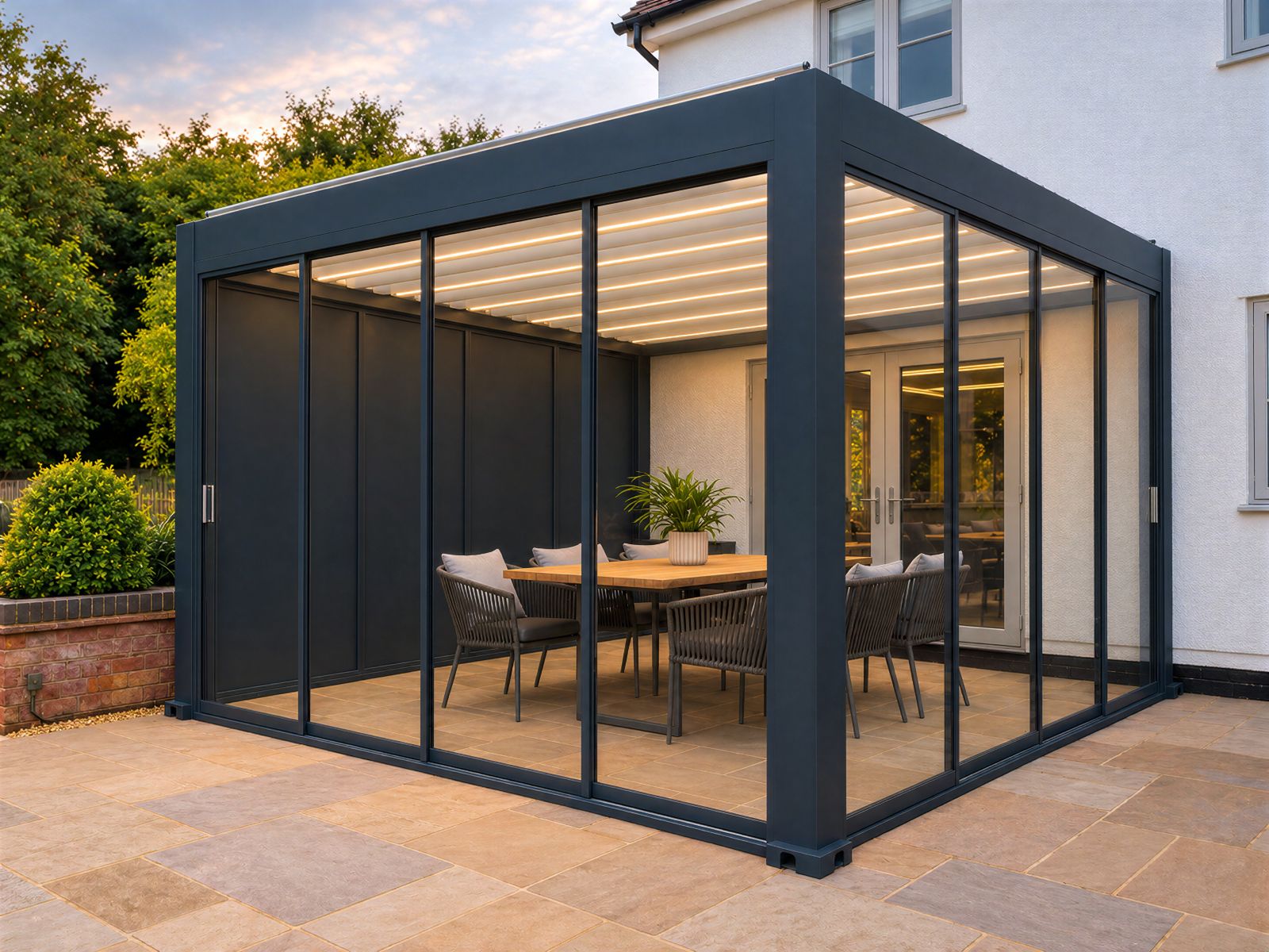 Mirage 4x3m Wall Mounted Bioclimatic Pergola
