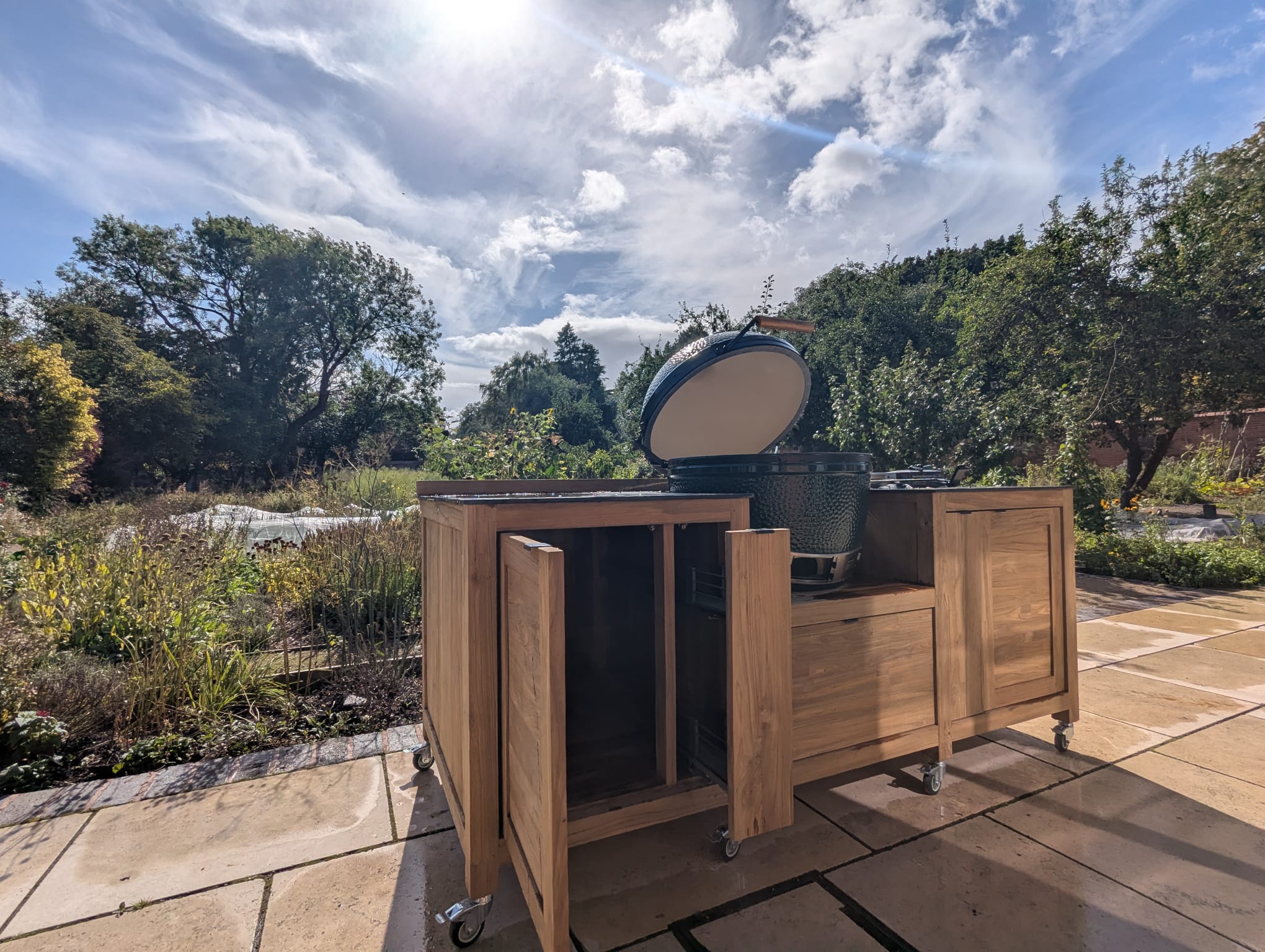 Big Green Egg Island On Wheels  | Extra Large-Garden Furniture Centre-HighRange,Outdoor Furniture,Outdoor Kitchens,The Bari Outdoor Kitchen Range,Outdoor Kitchen,Modular Furniture,Bari-{collection_title}