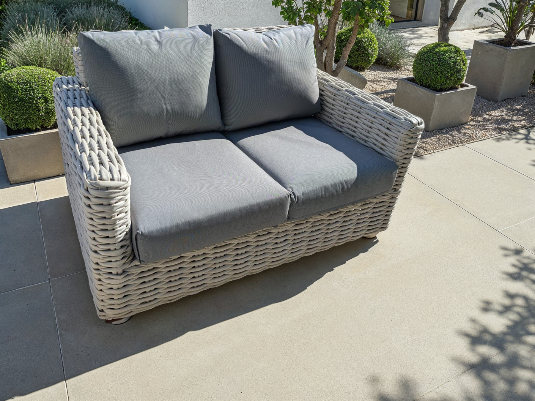 Fiji 2 Seater Sofa Bianco | Limited Edition-Garden Furniture Centre-Outdoor Furniture,Fiji,Sofa,Rattan Sofas,Outdoor Sale,Sale-{collection_title}