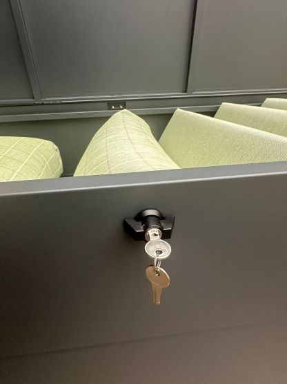 Anthracite Cushion Storage Box | Galvanised Steel with Lockable Lid-Garden Furniture Centre-Outdoor Storage,Outdoor Cushions,Gazebo Accessories,Storage Accessories-{collection_title}