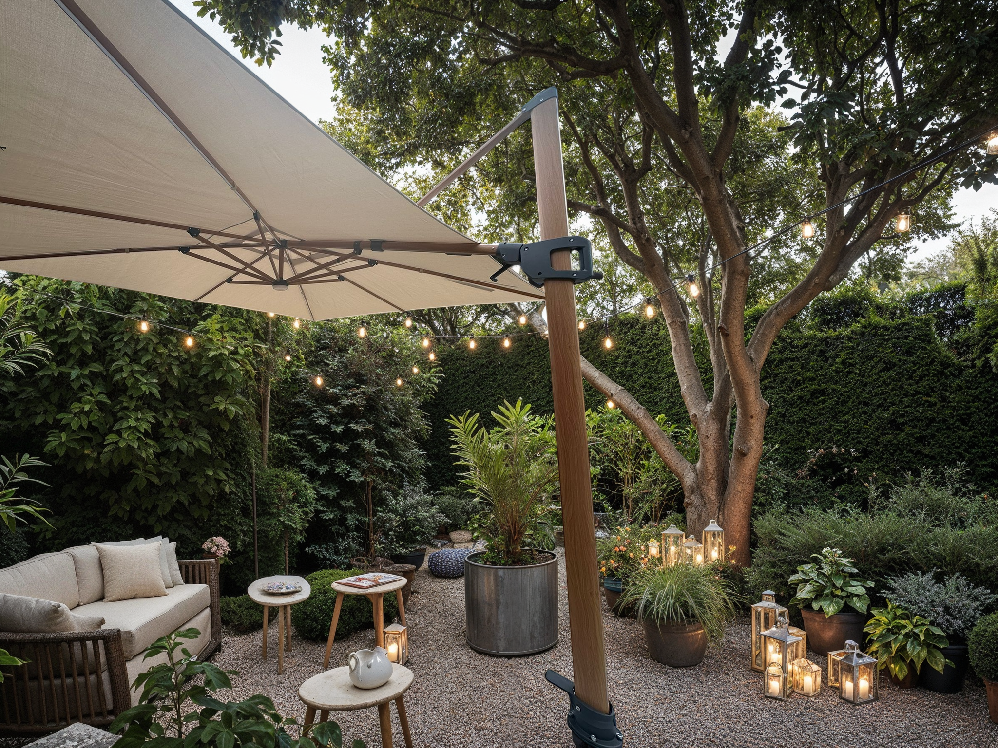 Pisa Cantilever 4m x 3m Parasol with LED lights-Garden Furniture Centre-Cantilever Parasols Parasols,Parasols,Home Page Gazebos & Parasols,Outdoor Furniture-{collection_title}