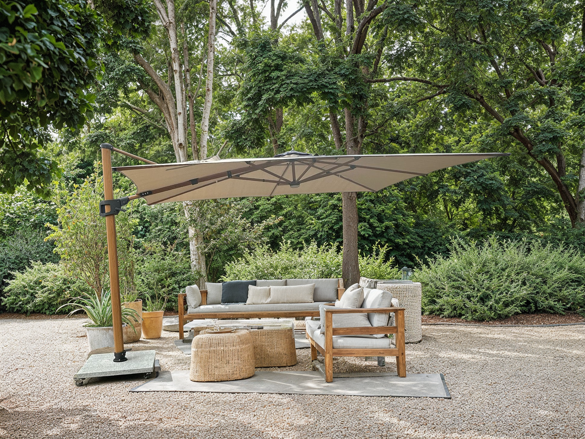 Pisa Cantilever 3m x 4m Parasol with LED Lights-Garden Furniture Centre--{collection_title}