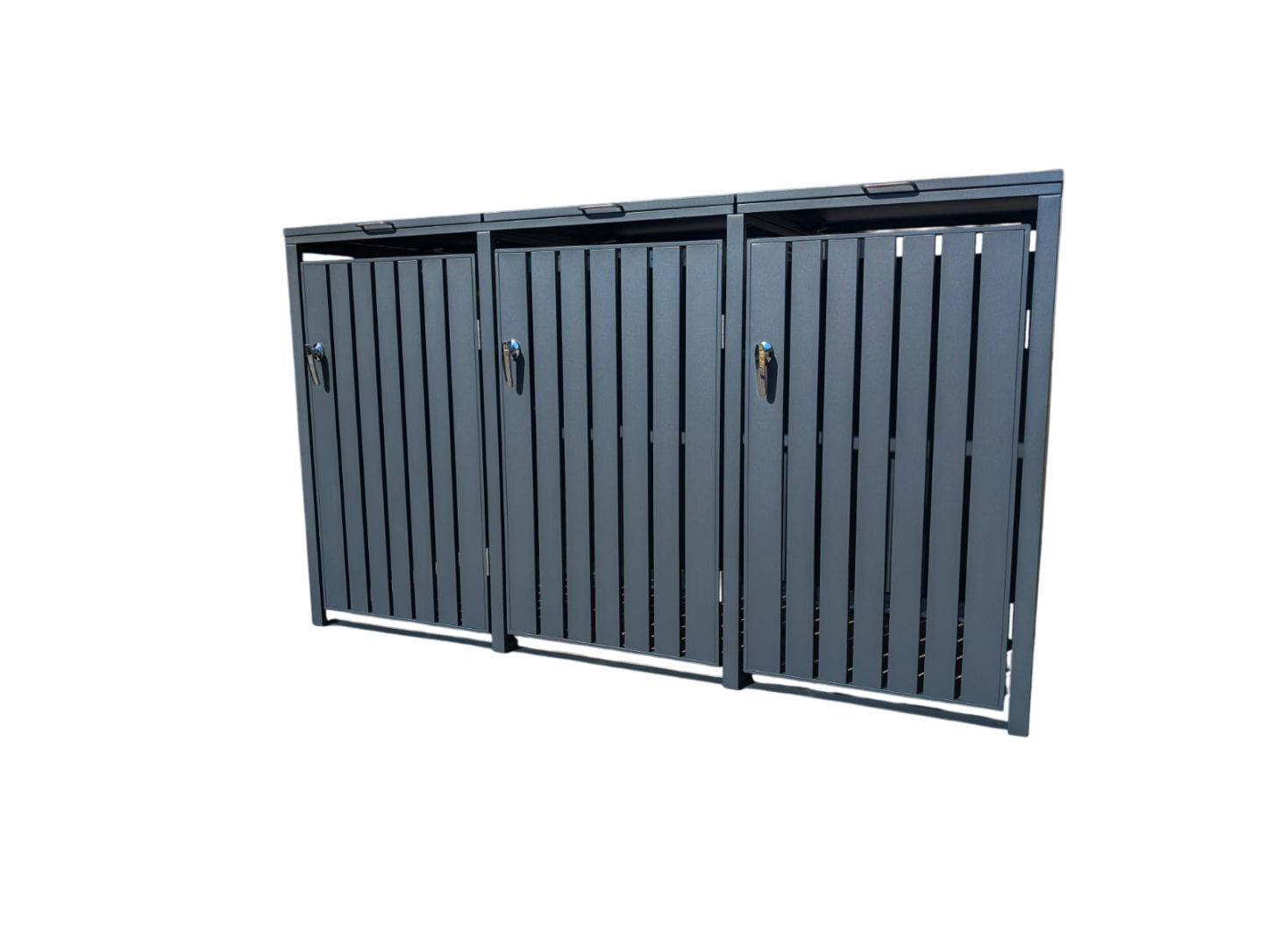 Anthracite Galvanised Steel Wheelie Bin Cover | Triple | Pre-Order for Mid-May