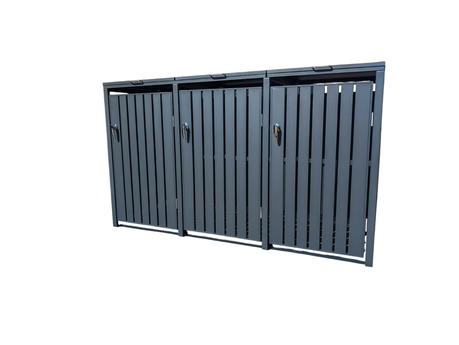 Anthracite Galvanised Steel Wheelie Bin Cover | Triple | Pre-Order for Mid-May