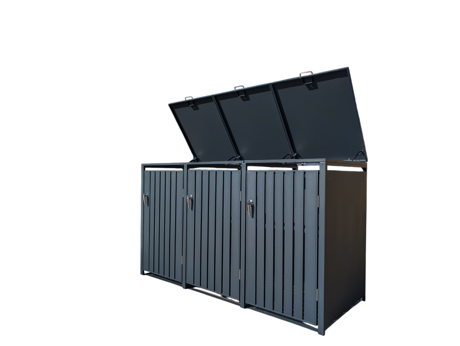 Anthracite Galvanised Steel Wheelie Bin Cover | Triple | Pre-Order for Mid-May