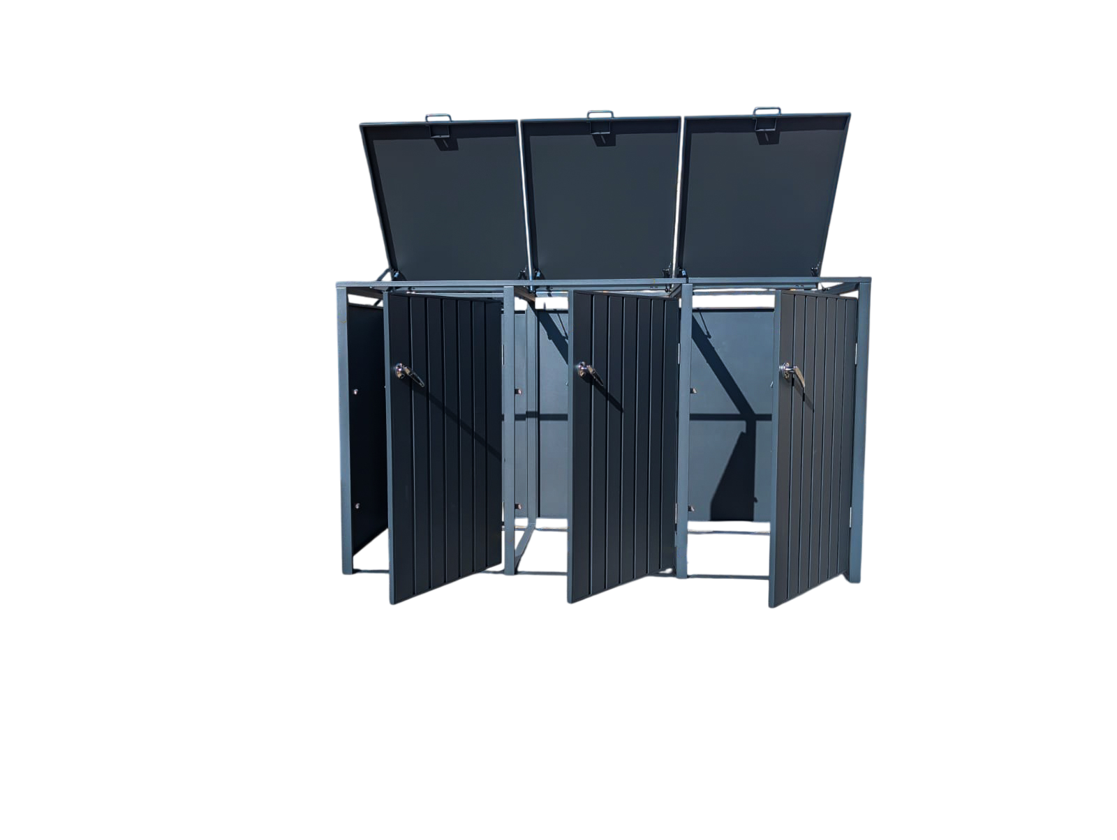 Anthracite Galvanised Steel Wheelie Bin Cover | Triple | Pre-Order for Mid-May