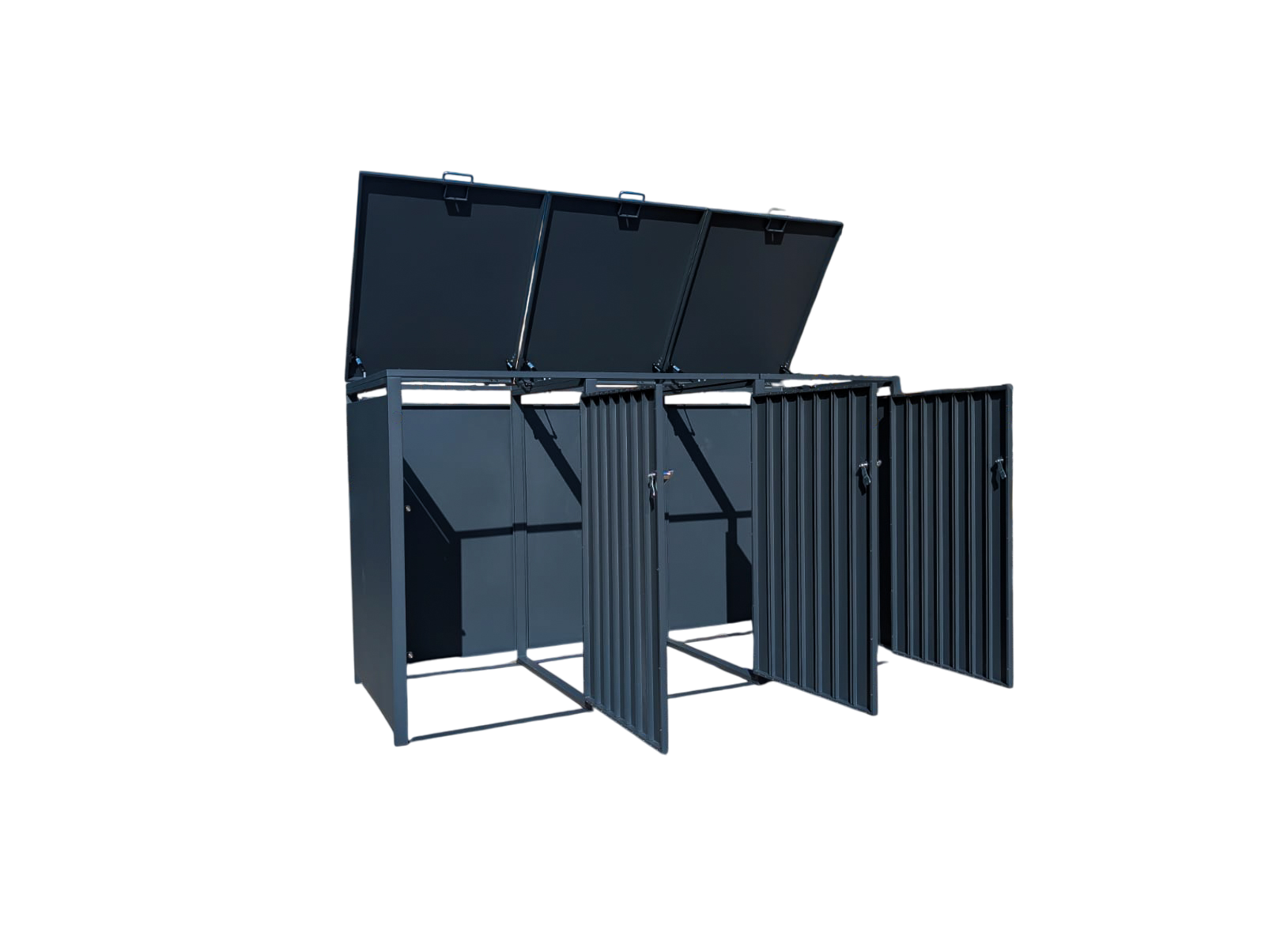 Anthracite Galvanised Steel Wheelie Bin Cover | Triple | Pre-Order for Mid-May