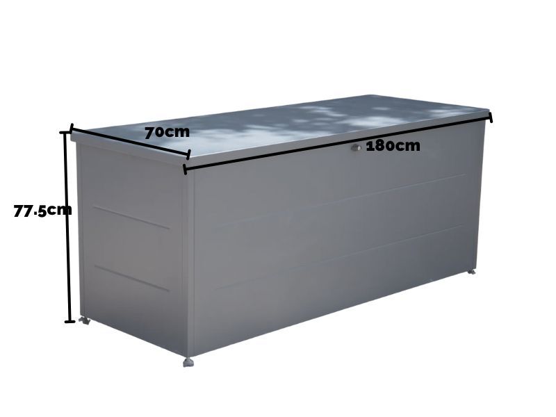 Anthracite Cushion Storage Box | Galvanised Steel with Lockable Lid-Garden Furniture Centre-Outdoor Storage,Outdoor Cushions,Gazebo Accessories,Storage Accessories-{collection_title}