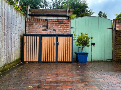 Galvanized Steel Wheelie Bin Cover | Triple