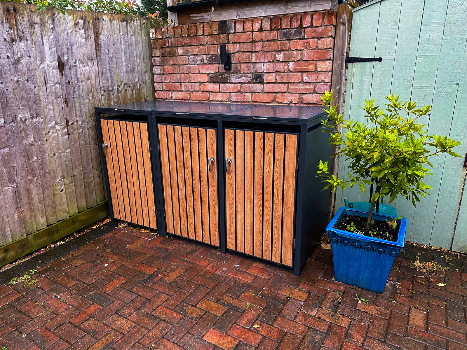 Galvanized Steel Wheelie Bin Cover | Triple