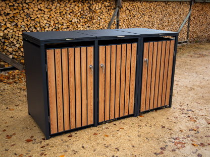 Galvanized Steel Wheelie Bin Cover | Triple