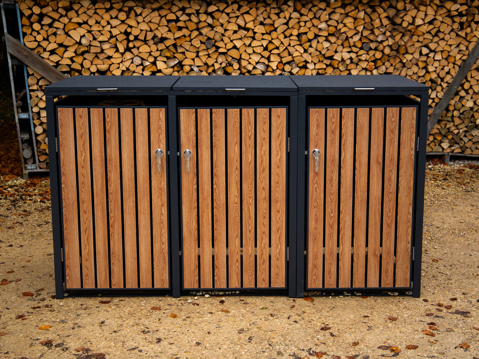 Galvanized Steel Wheelie Bin Cover | Triple