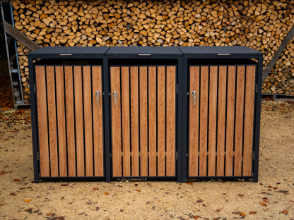 Galvanized Steel Wheelie Bin Cover | Triple