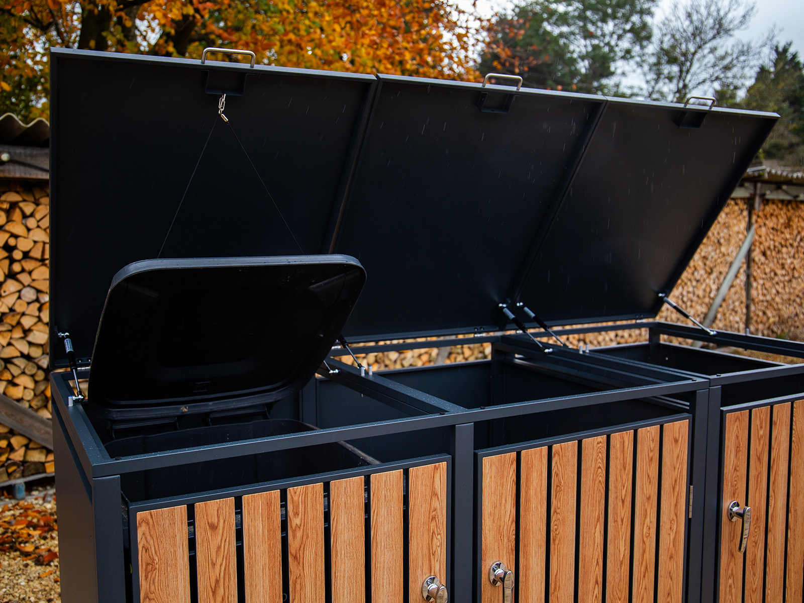 Galvanized Steel Wheelie Bin Cover | Triple