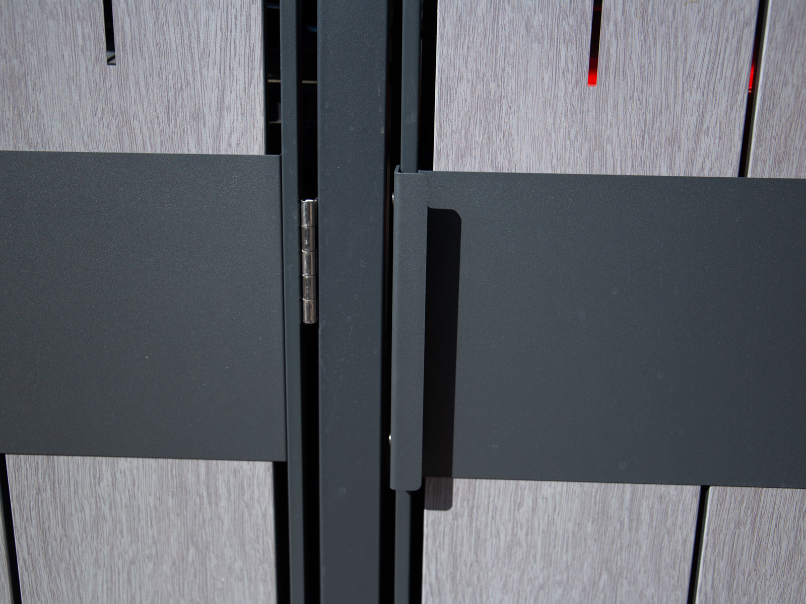 Grey Wood Galvanized Steel Wheelie Bin Cover | Double
