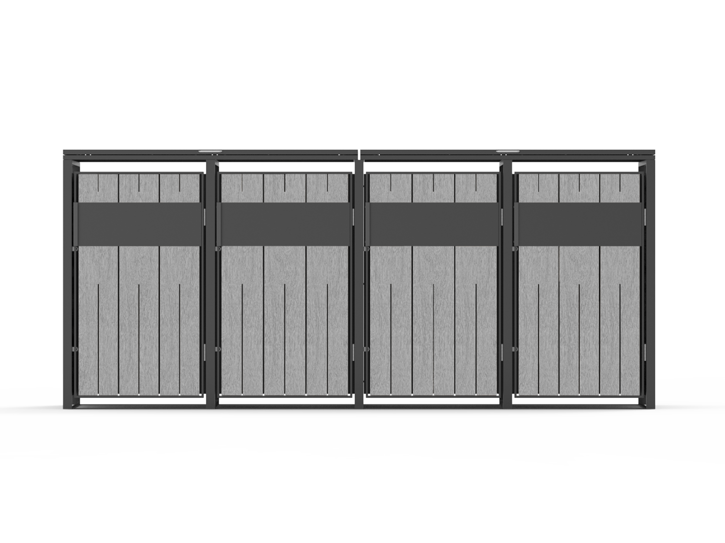 Grey Wood Effect Galvanized Steel Wheelie Bin Cover | Quad