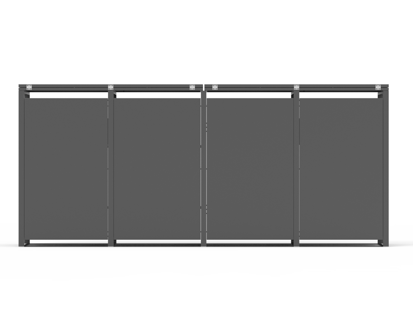 Grey Wood Effect Galvanized Steel Wheelie Bin Cover | Quad