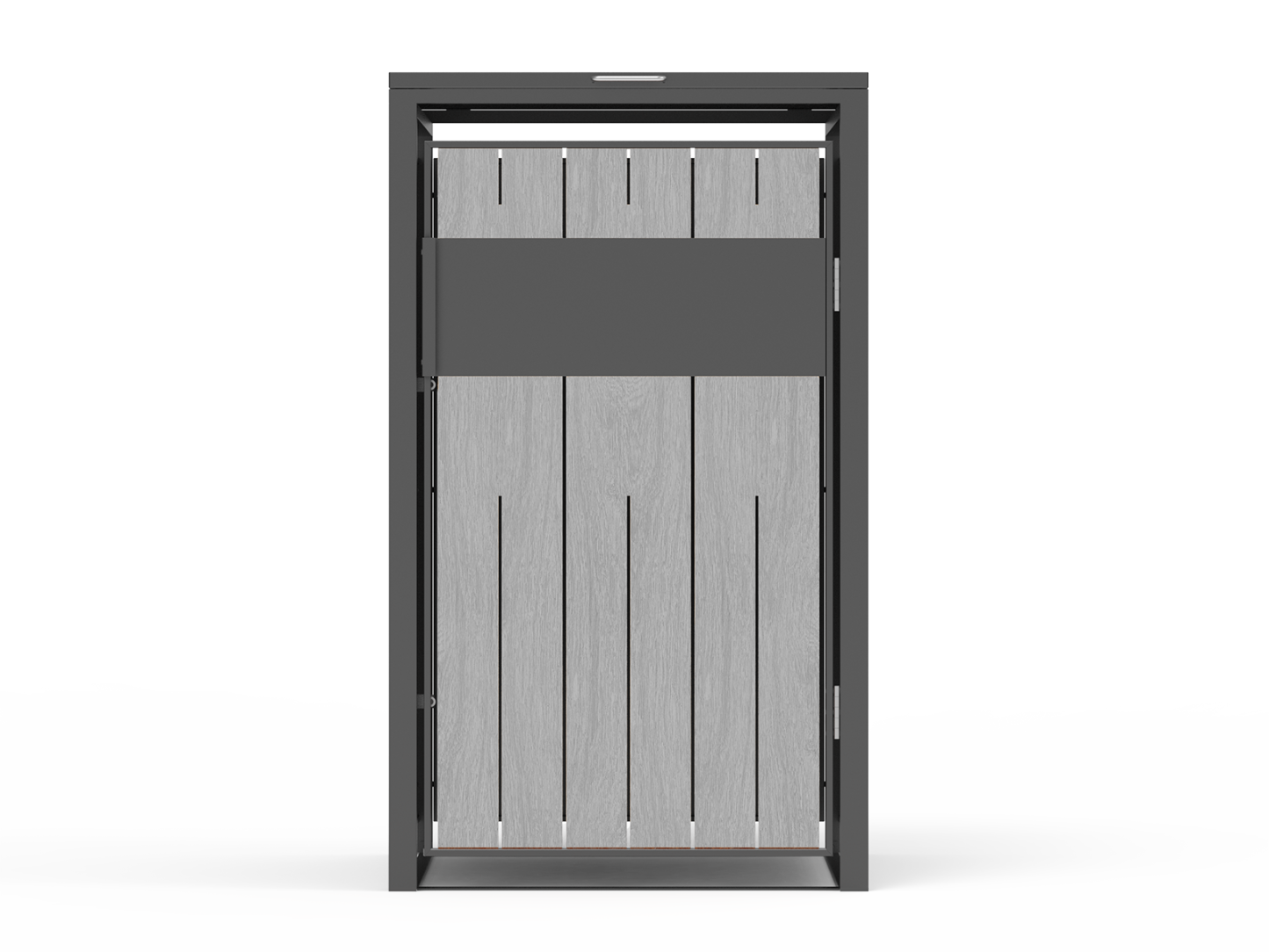 Grey Wood Effect Galvanized Steel Wheelie Bin Cover | Single