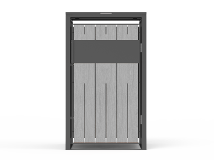 Grey Wood Effect Galvanized Steel Wheelie Bin Cover | Single