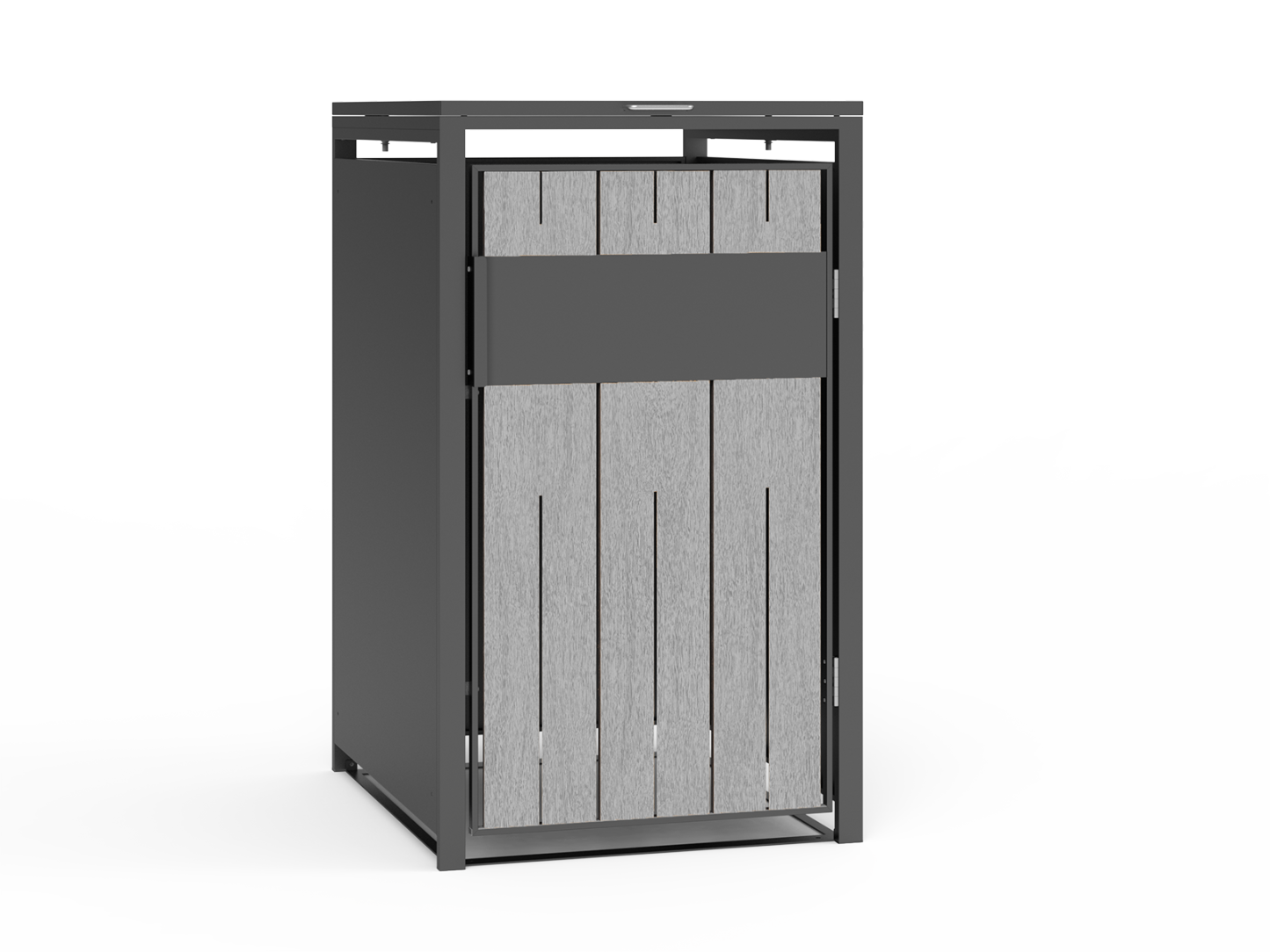 Grey Wood Effect Galvanized Steel Wheelie Bin Cover | Single