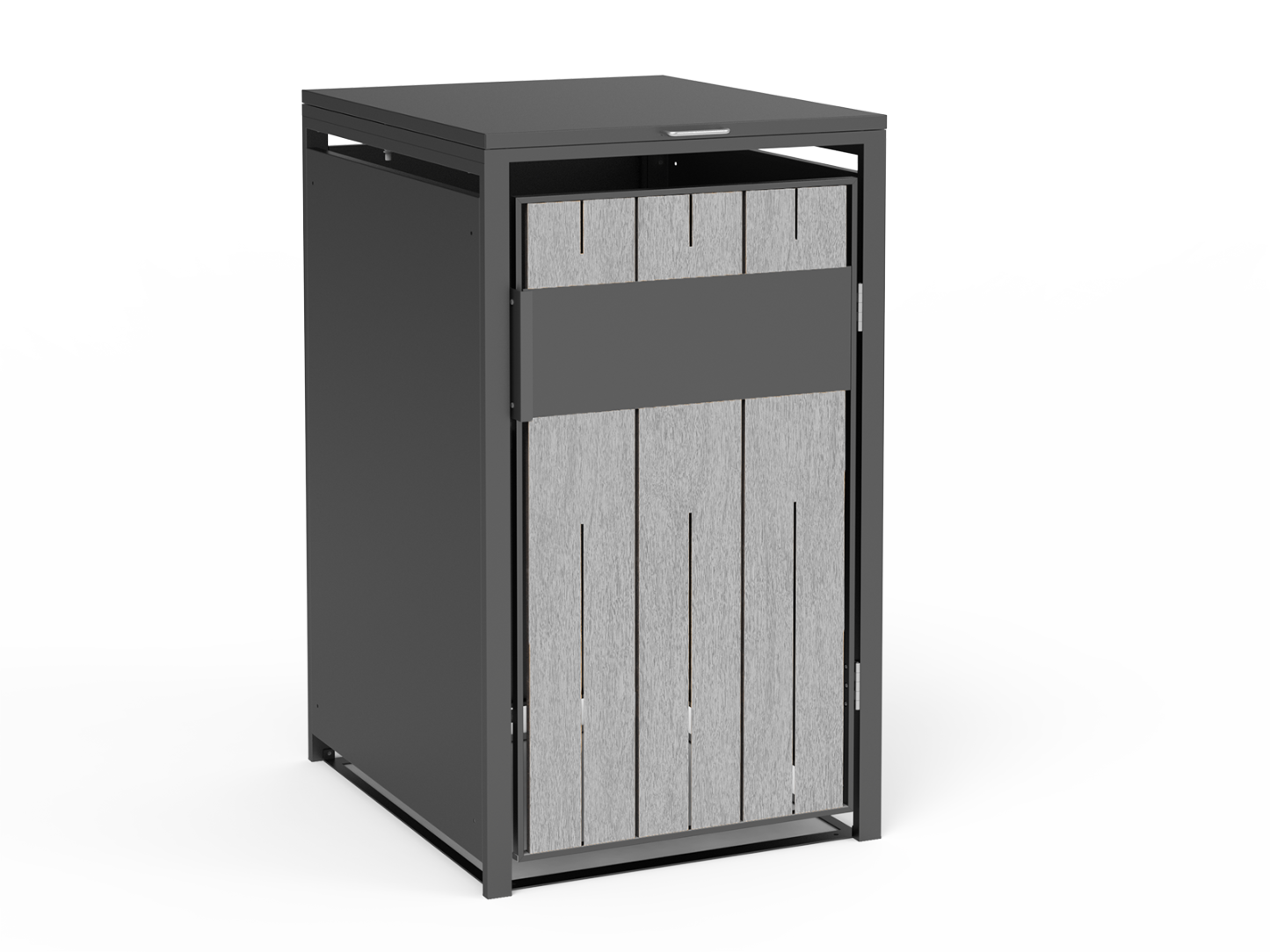 Grey Wood Effect Galvanized Steel Wheelie Bin Cover | Single