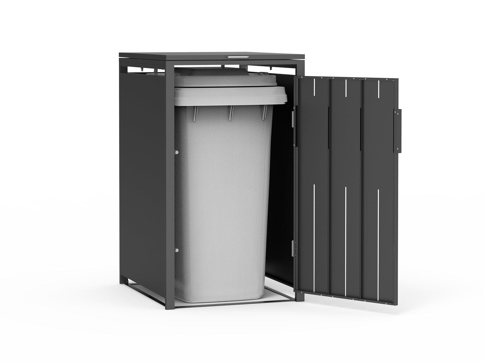 Grey Wood Effect Galvanized Steel Wheelie Bin Cover | Single