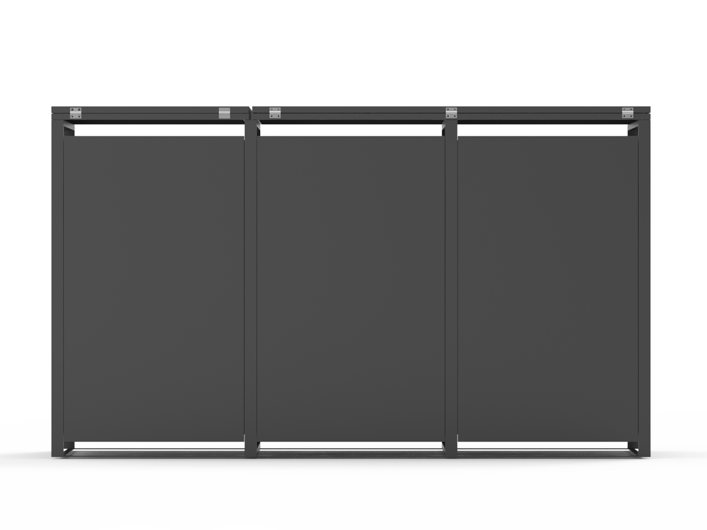 Grey Wood Effect Galvanized Steel Wheelie Bin Cover | Triple