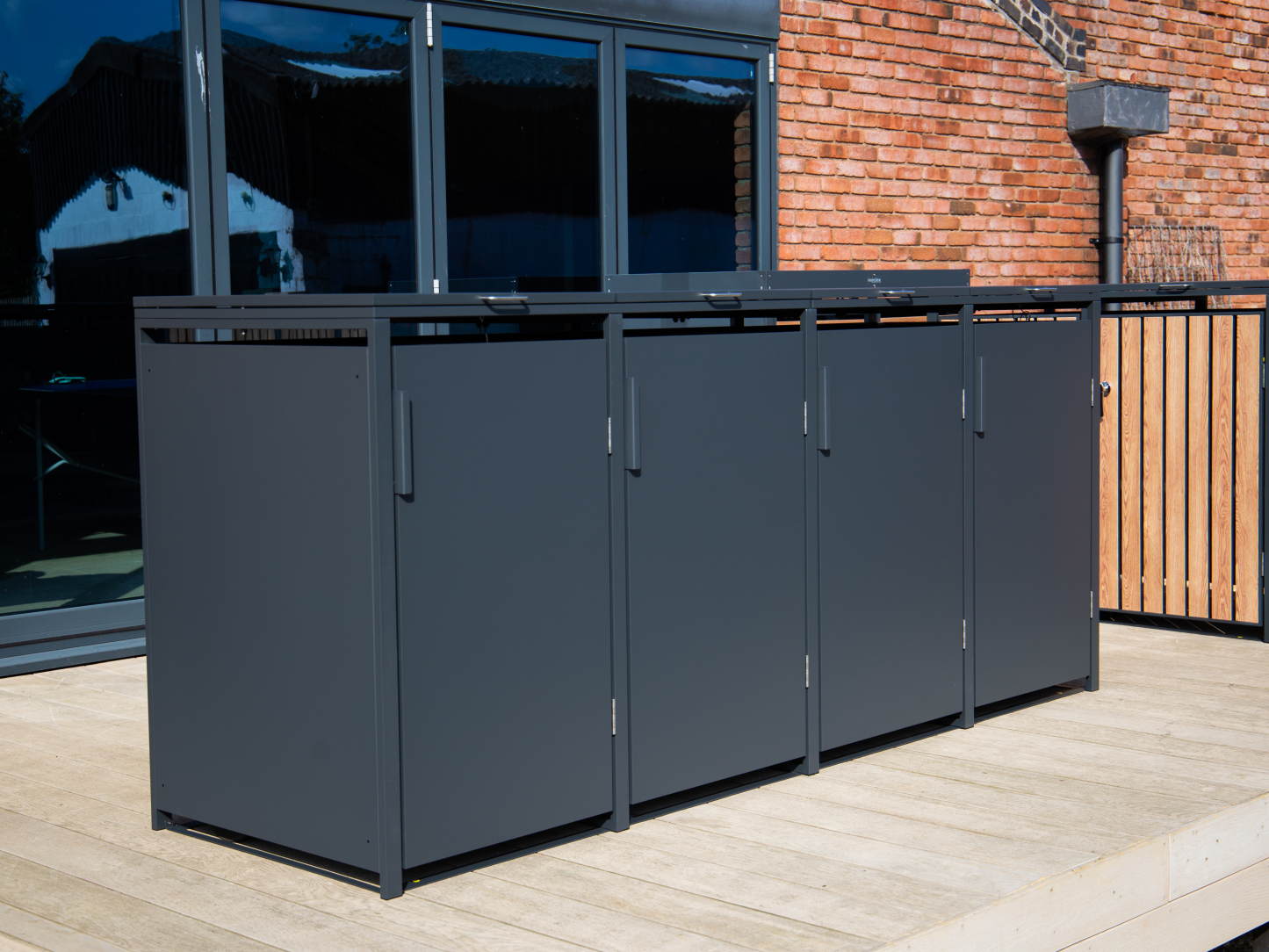 Anthracite Quad Solid Panel Wheelie Bin Storage