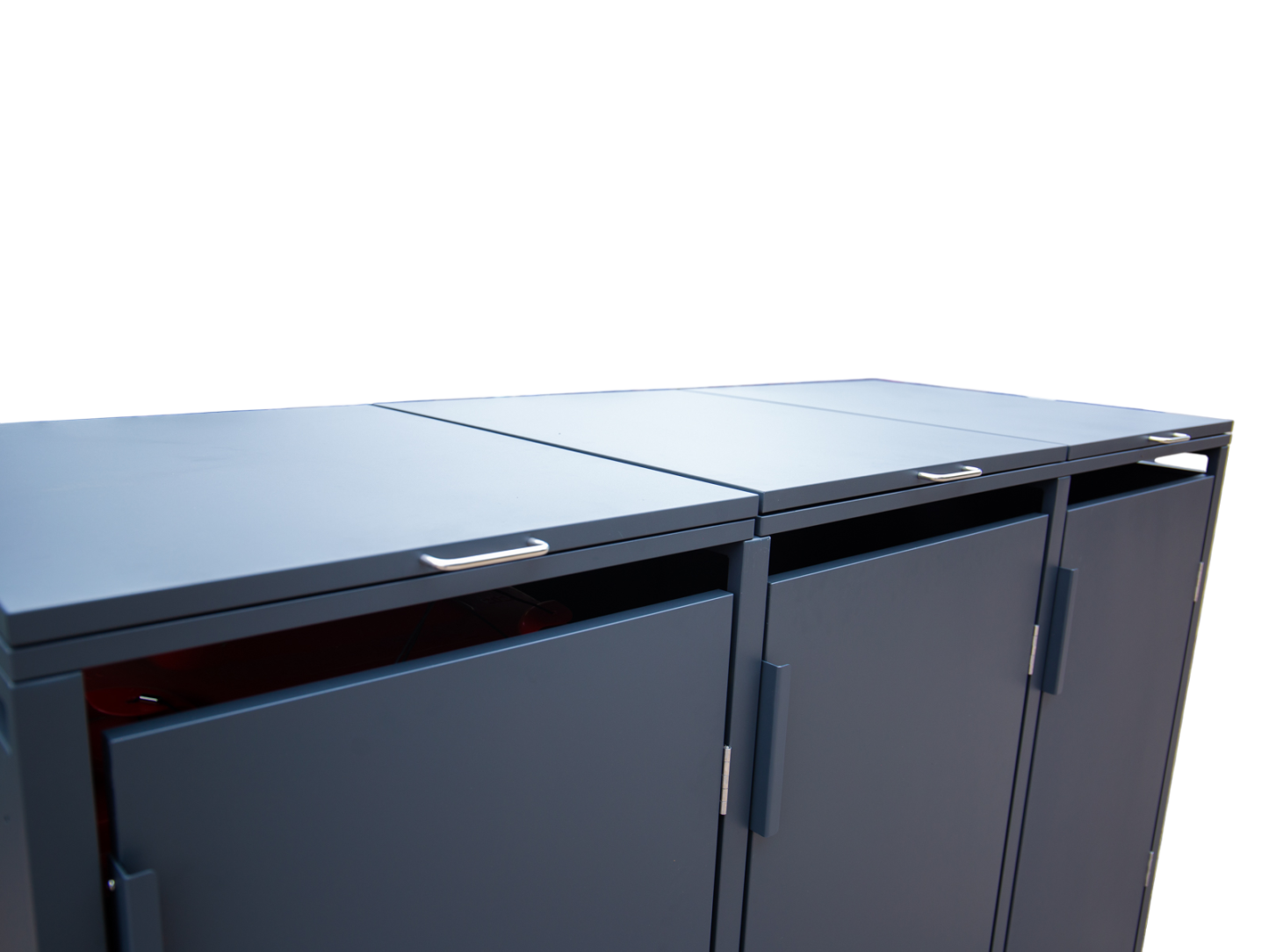 Anthracite Triple Solid Panel Wheelie Bin Storage