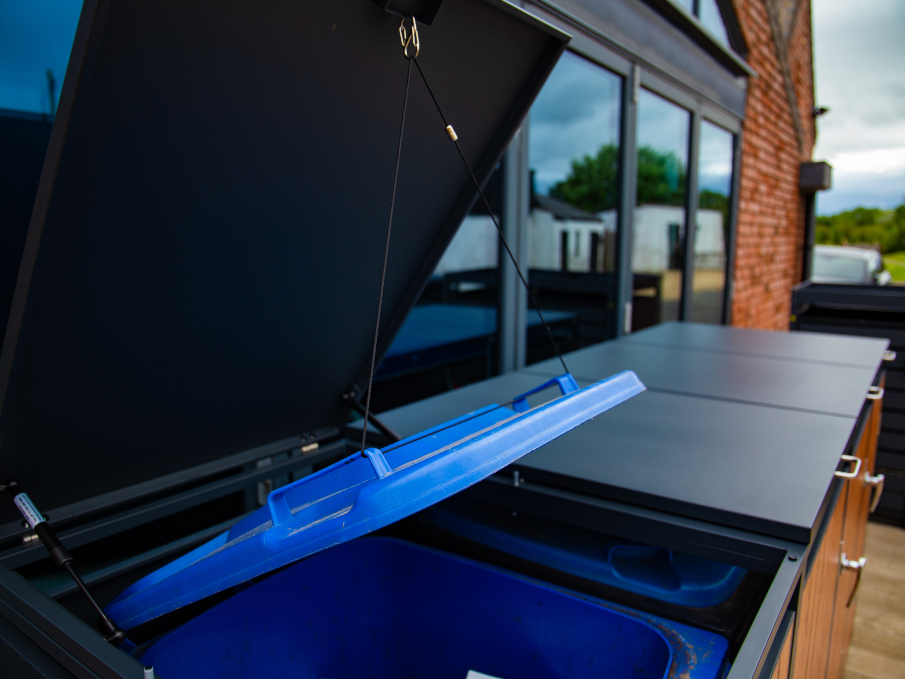 Galvanized Steel Wheelie Bin Cover | Quad Set