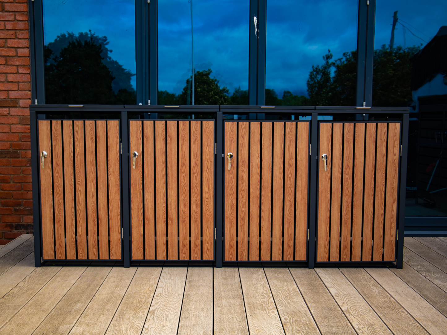 Galvanized Steel Wheelie Bin Cover | Quad Set