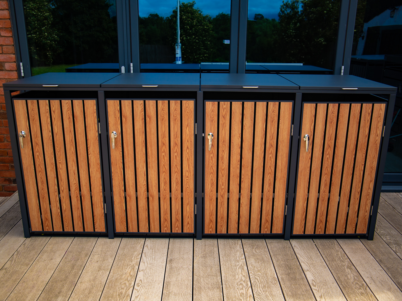Galvanized Steel Wheelie Bin Cover | Quad Set