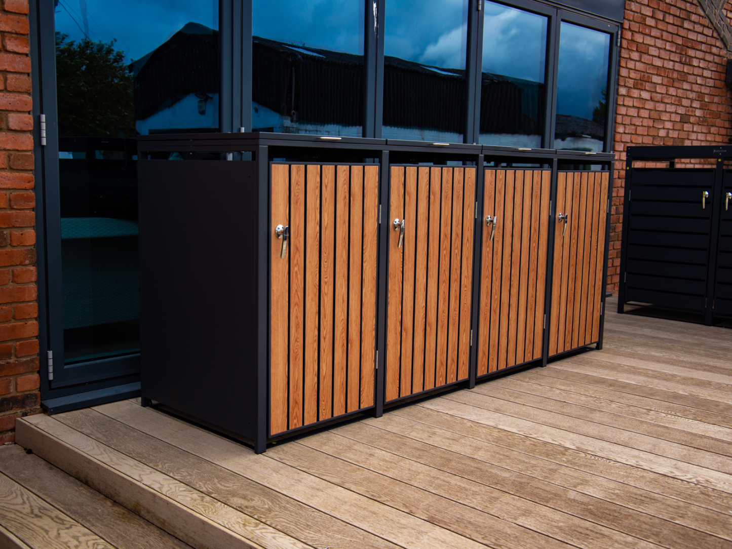 Galvanized Steel Wheelie Bin Cover | Quad Set