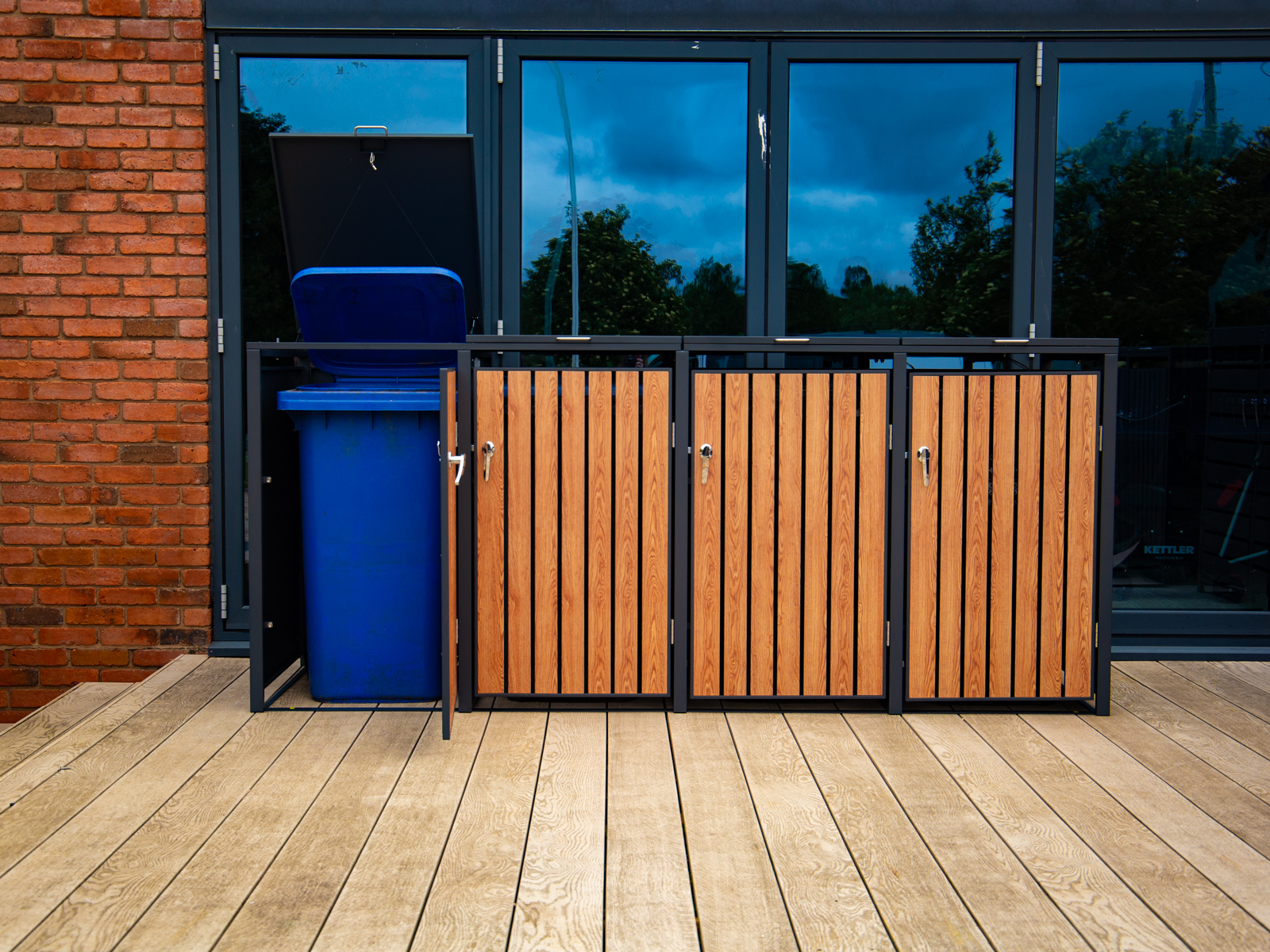 Galvanized Steel Wheelie Bin Cover | Quad Set