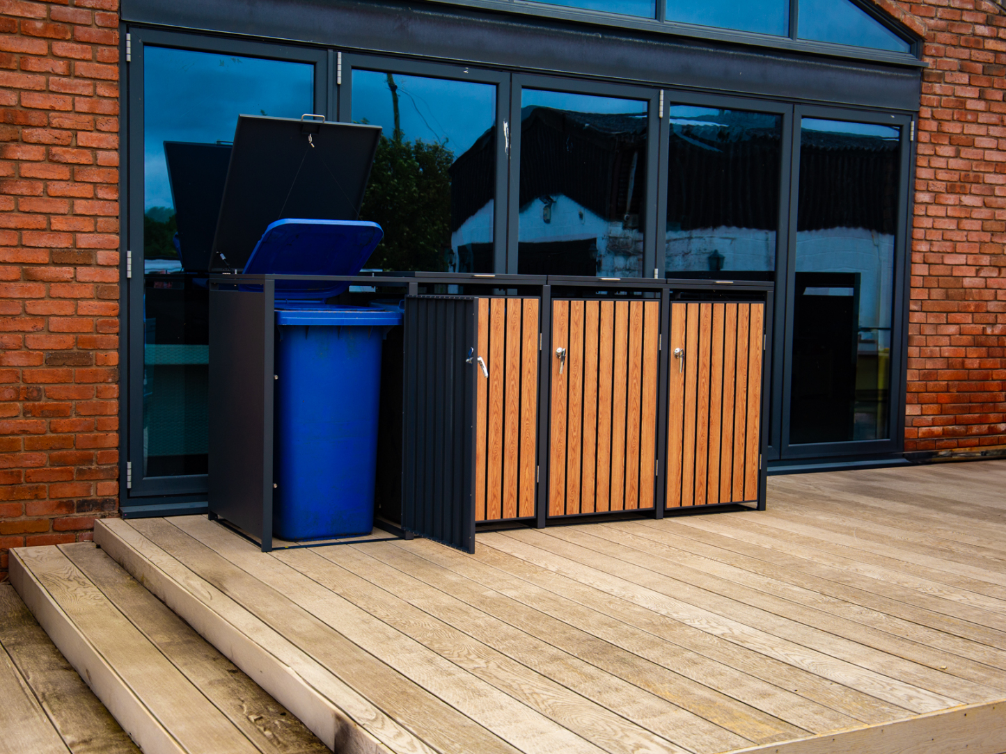 Galvanized Steel Wheelie Bin Cover | Quad Set